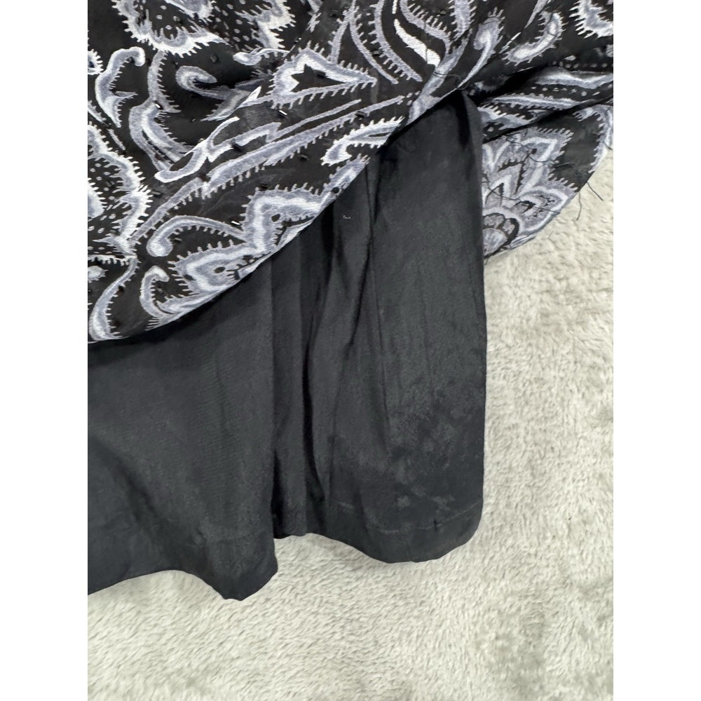 Lola P Womens Top L Paisley Floral Beaded Semi Sheer Layered Gothic Whimsigoth - Picture 9 of 13